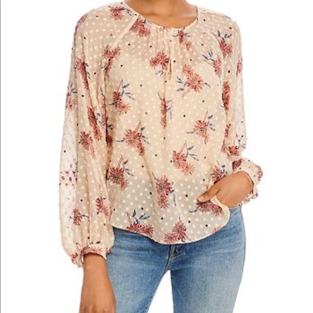 Joie Adison floral long sleeve top, size small